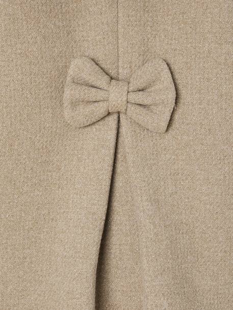 Manteau fille à capuche drap de laine anthracite+beige chiné 14 - vertbaudet enfant 