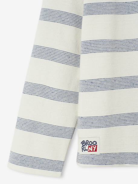 Tee-shirt manches longues effet rayé garçon rayé blanc 5 - vertbaudet enfant 