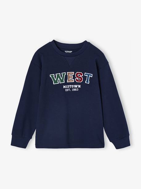 Tee-shirt manches longues motif bouclette garçon marine 1 - vertbaudet enfant 