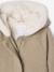 Manteau fille à capuche drap de laine anthracite+beige chiné 15 - vertbaudet enfant 