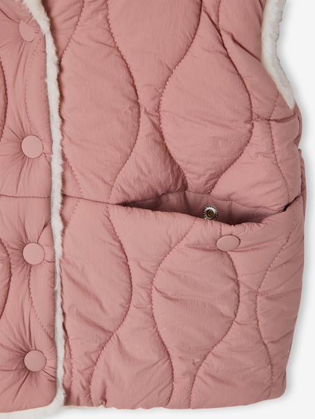 Doudoune fille sans manches réversible bois de rose 5 - vertbaudet enfant 