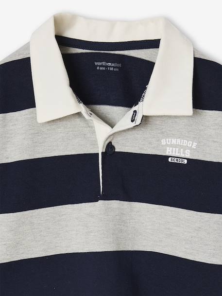 Polo rayé garçon gris chiné+marine+vert+vert d'eau 3 - vertbaudet enfant 