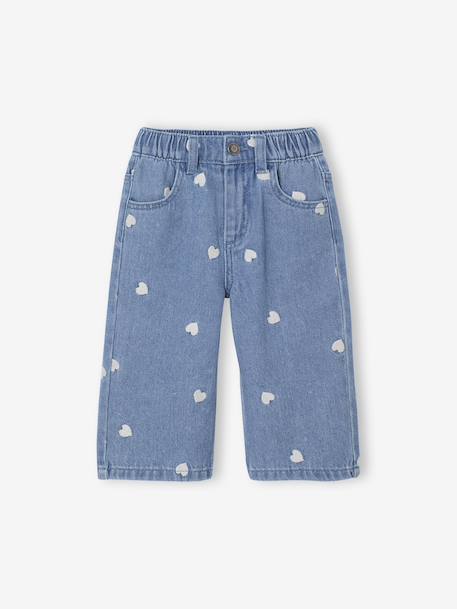 Jean large bébé fille petits coeurs brodés double stone+stone 5 - vertbaudet enfant 