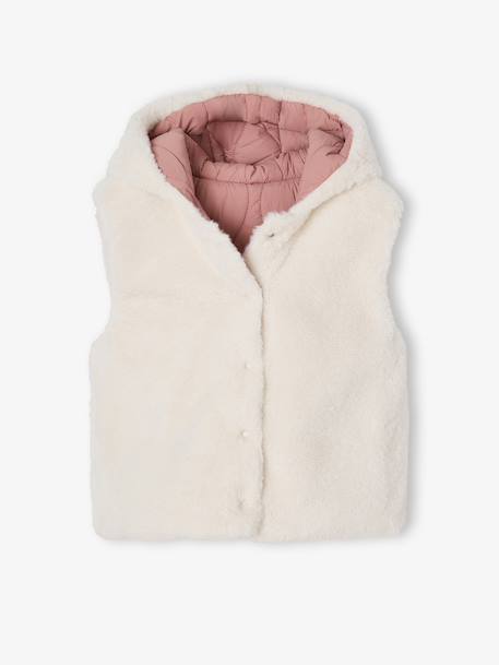 Doudoune fille sans manches réversible bois de rose 8 - vertbaudet enfant 