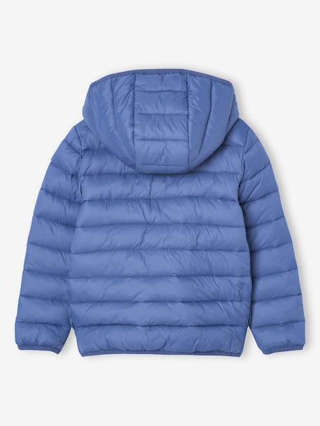 Doudoune garçon légère à capuche bleu jean+bleu moyen+marine+noir+noisette+noix de pécan+olive+rouge+vert émeraude 3 - vertbaudet enfant 