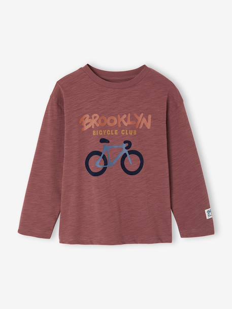 T-shirt manches longues floqué garçon bois de rose 2 - vertbaudet enfant 