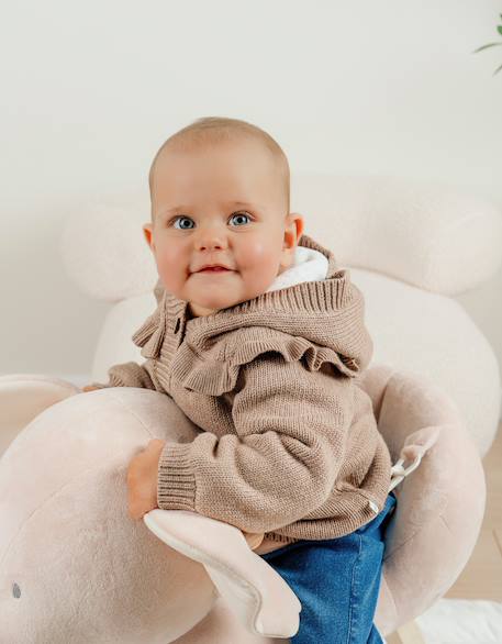 Mantelet en tricot à volants Beige 2 - vertbaudet enfant 