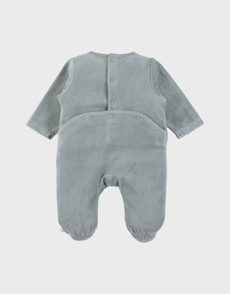 Pyjama en velours brodé lion Vert 5 - vertbaudet enfant 