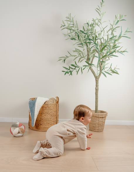Pyjama en velours brodé lion Beige 4 - vertbaudet enfant 