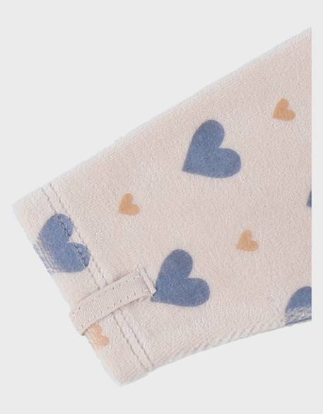Pyjama bébé en velours imprimé cœurs Beige 6 - vertbaudet enfant 