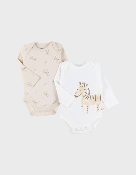 Set de 2 bodys coton Beige 1 - vertbaudet enfant 