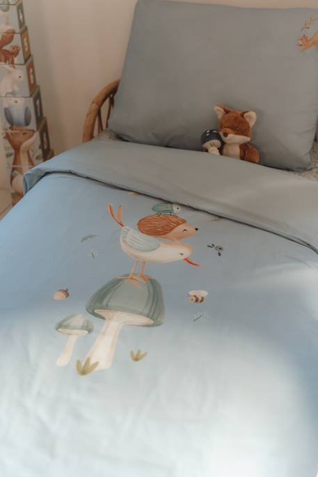 Housse de couette+oreiller lit bébé blossom (100 x 140 cm) Blanc, bleu, multicolore+Blanc, multicolore+Bleu+Rose 12 - vertbaudet enfant 