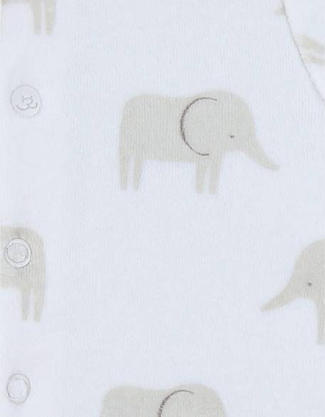Pyjama en velours imprimé éléphant bali Blanc 3 - vertbaudet enfant 