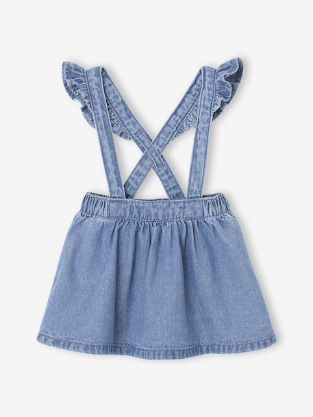 Jupe en denim à bretelles stone 1 - vertbaudet enfant 