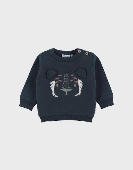 Pull en tricot avec motif tigre Bleu 1 - vertbaudet enfant 