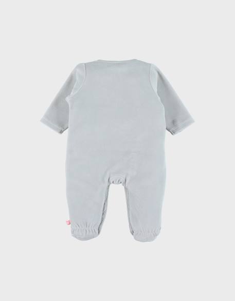 Pyjama bébé en velours à broderie lapin Turquoise 4 - vertbaudet enfant 