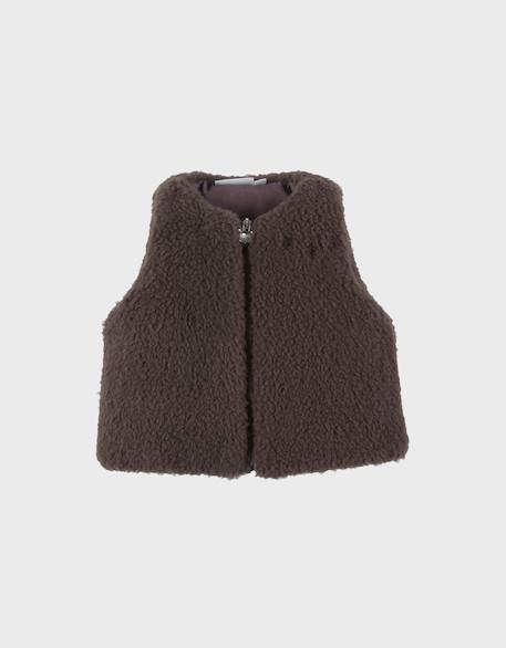 Veste sans manches en sherpa Marron 1 - vertbaudet enfant 