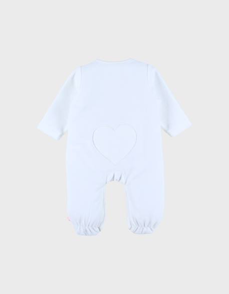 Pyjama bébé en velours avec broderie chat Blanc 5 - vertbaudet enfant 