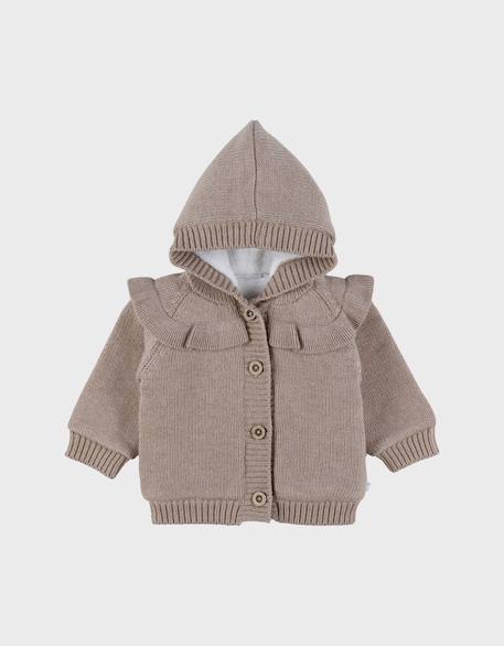 Mantelet en tricot à volants Beige 1 - vertbaudet enfant 