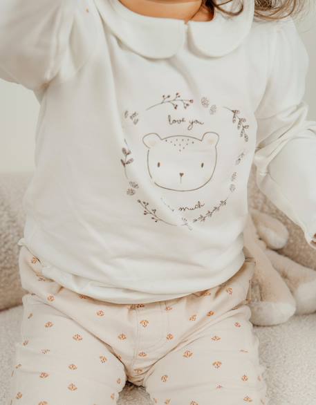 T-shirt en coton à manches longues imprimé ours Blanc 2 - vertbaudet enfant 