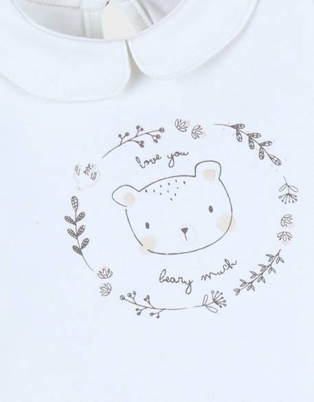 T-shirt en coton à manches longues imprimé ours Blanc 5 - vertbaudet enfant 