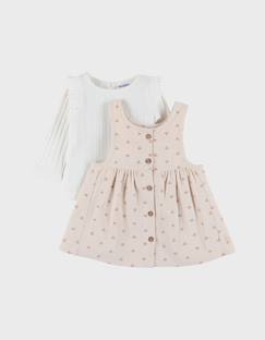 Bébé-Robe, jupe-Ensemble robe et t-shirt en velours côtelé imprimé floral