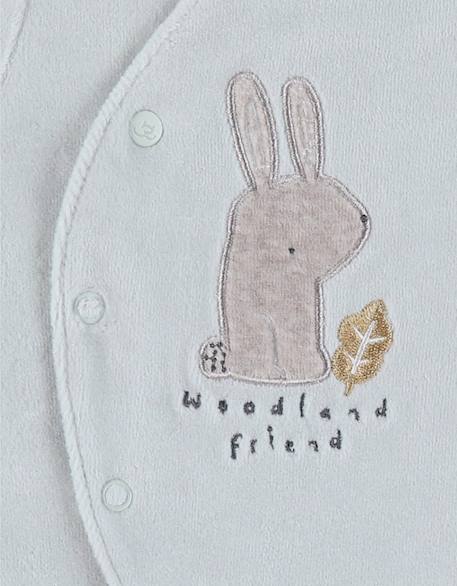 Pyjama bébé en velours à broderie lapin Turquoise 5 - vertbaudet enfant 