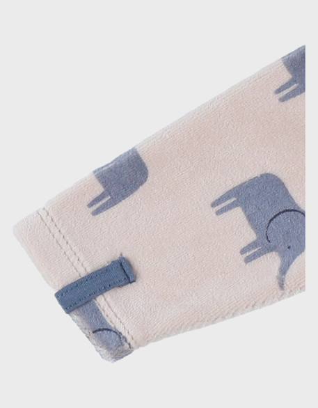 Pyjama en velours imprimé éléphant bali Beige 6 - vertbaudet enfant 