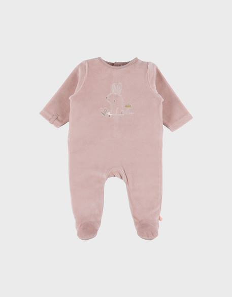 Bébé-Pyjama bébé en velours brodé lapin