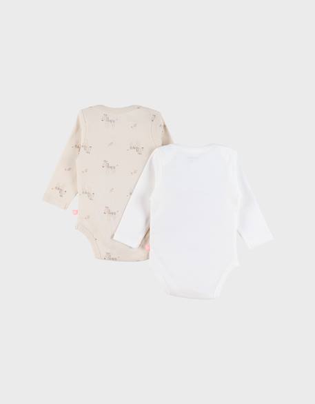 Set de 2 bodys coton Beige 2 - vertbaudet enfant 