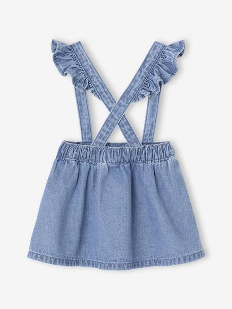 Jupe en denim à bretelles stone 2 - vertbaudet enfant 