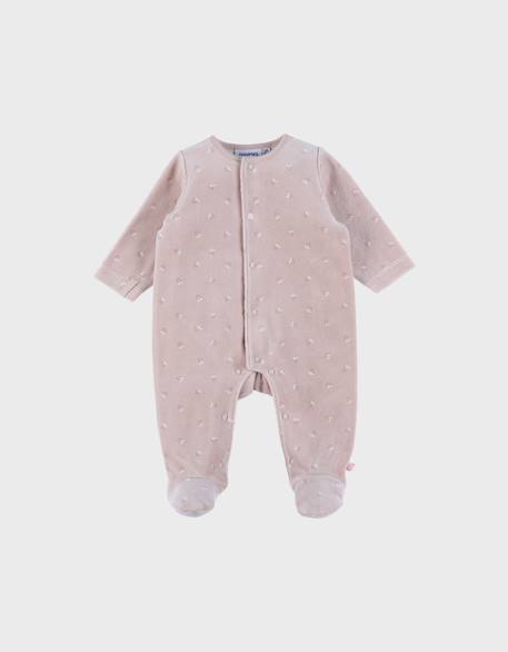 Pyjama bébé en velours Rose 1 - vertbaudet enfant 