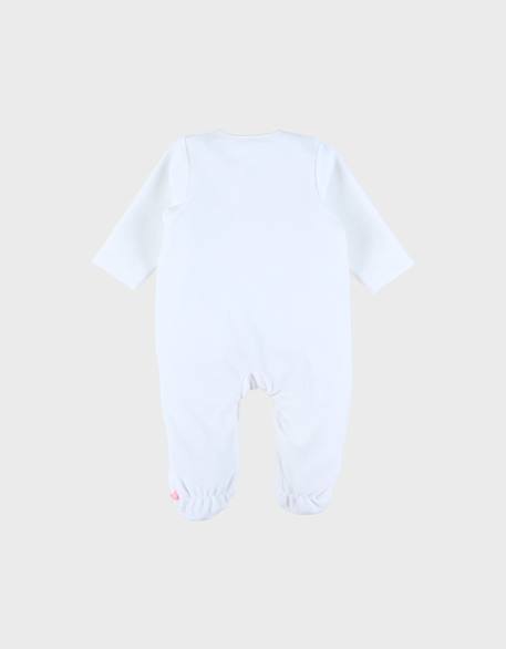 Pyjama bébé en velours avec broderie lapin Blanc 4 - vertbaudet enfant 
