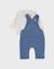 Ensemble salopette denim et t-shirt manches longues imprimé Ecru 5 - vertbaudet enfant 
