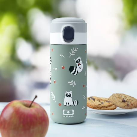 Gourde isotherme à bec verseur 360ml pop Bleu dino+Bleu infinity+Bleu wolf+Cannelle fox+Graphic papercut+Rose birds+Vert natural+Vert raccoon 41 - vertbaudet enfant 