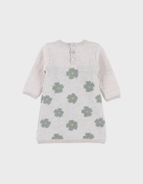 Robe en tricot  avec motif floral Beige 2 - vertbaudet enfant 