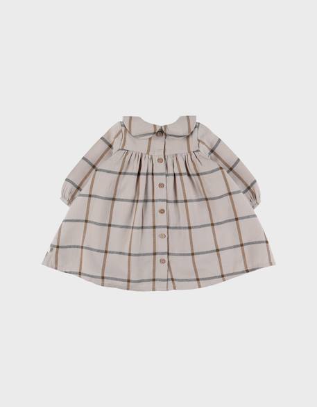 Robe en coton à carreaux Beige 6 - vertbaudet enfant 