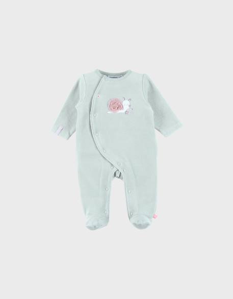 Bébé-Pyjama bébé en velours avec broderie escargot