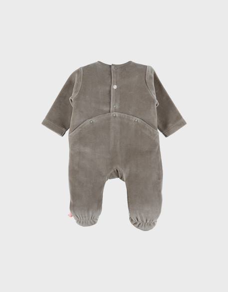 Pyjama bébé en velours  brodé zèbre Vert 5 - vertbaudet enfant 