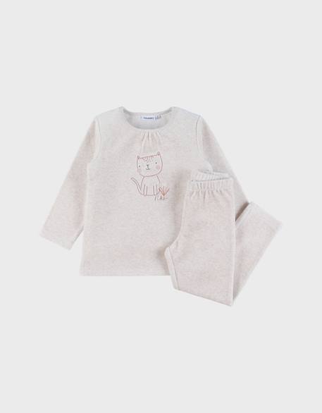 Pyjama 2 pièces en velours Beige 1 - vertbaudet enfant 