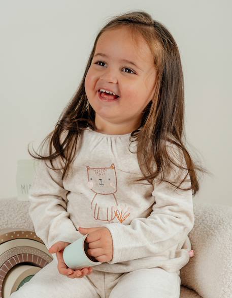 Pyjama 2 pièces en velours Beige 2 - vertbaudet enfant 