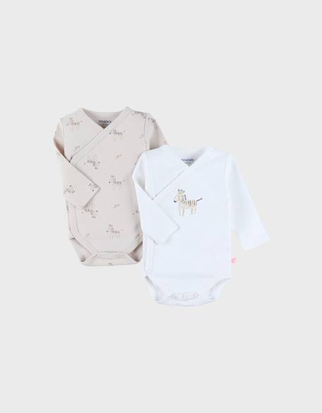 Bébé-Lot de 2 bodies croisés en coton