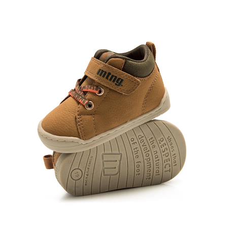 Sneakers garçon synthétique lacets- fermeture adhésive barefoot Brown 4 - vertbaudet enfant 