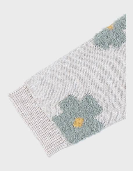 Cardigan en tricot  à fleurs Beige 6 - vertbaudet enfant 