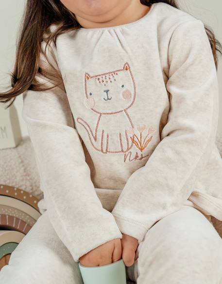 Pyjama 2 pièces en velours Beige 4 - vertbaudet enfant 