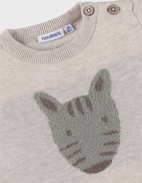 Pull en tricot avec motif zèbre Beige 3 - vertbaudet enfant 
