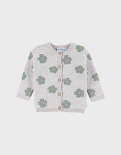 -Cardigan en tricot  à fleurs