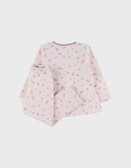 Pyjama 2 pièces en velours à motif floral et lapin Rose 5 - vertbaudet enfant 