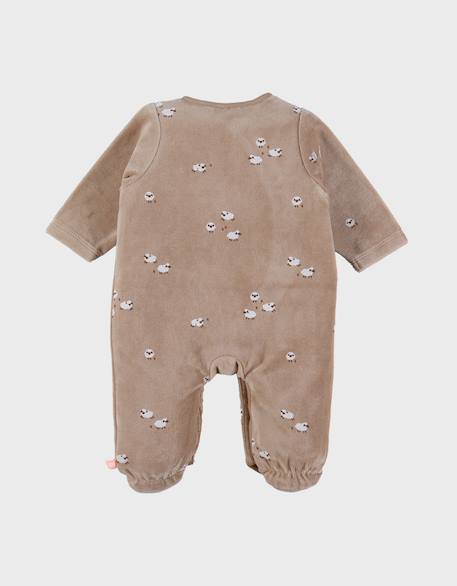 Pyjama bébé en velours avec broderie mouton Marron 4 - vertbaudet enfant 
