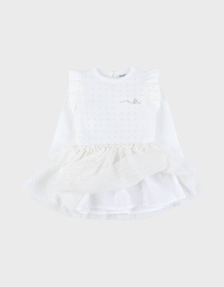 Robe bébé fille avec tricot Ecru 3 - vertbaudet enfant 